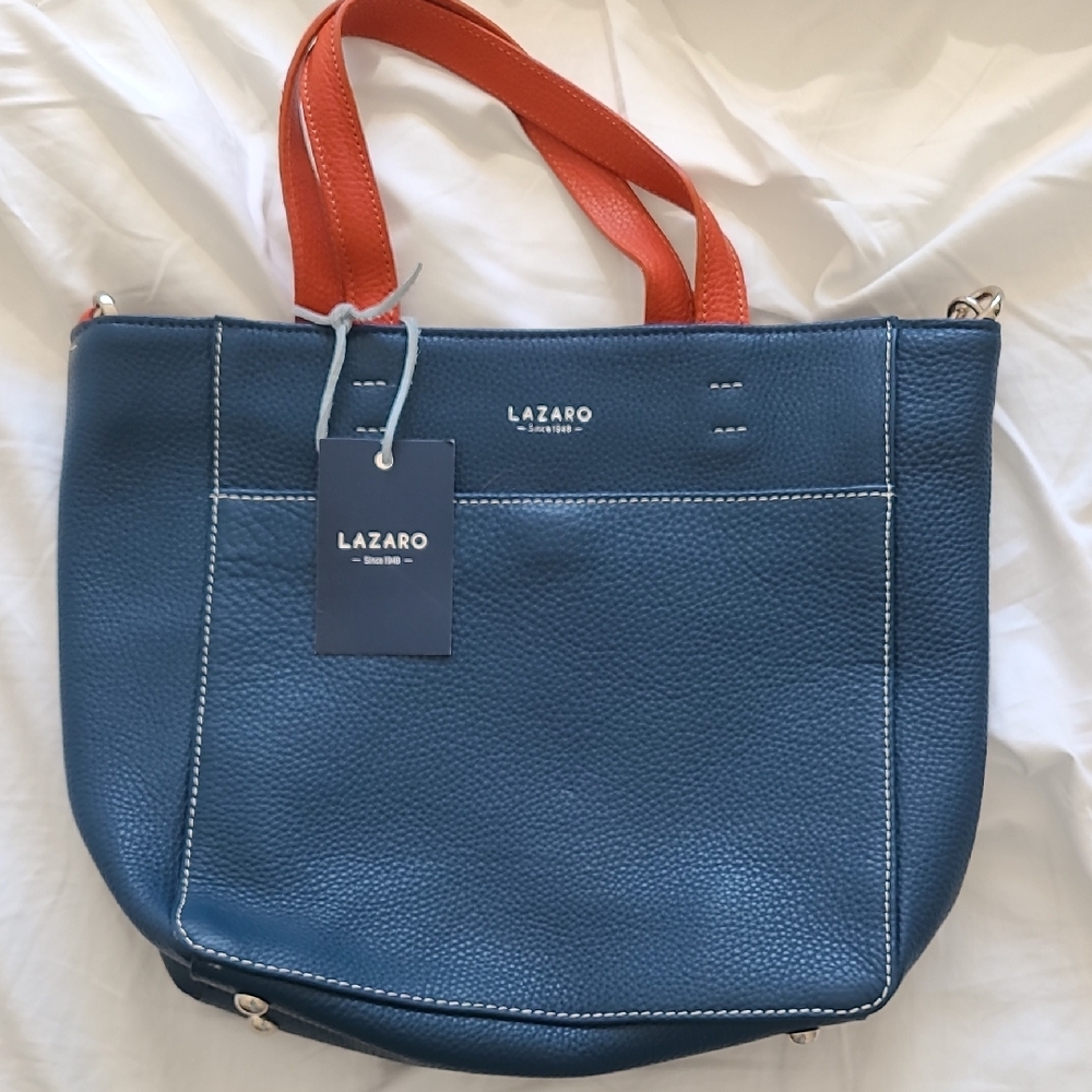 Lazaro Blue & Orange Leather Bag